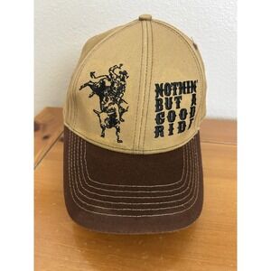 Cowboy Hardware Trucker Style‎ Hat "Nothin But A Good Ride" Brown Bull riding